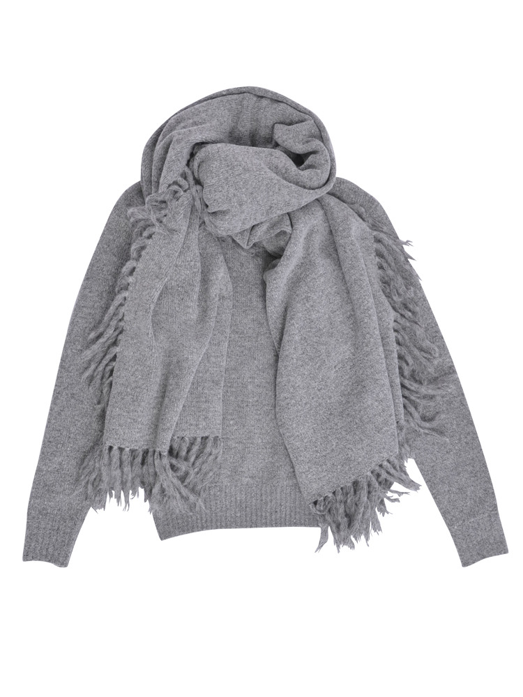 dazzlin フリンジニットTOPSストールSET