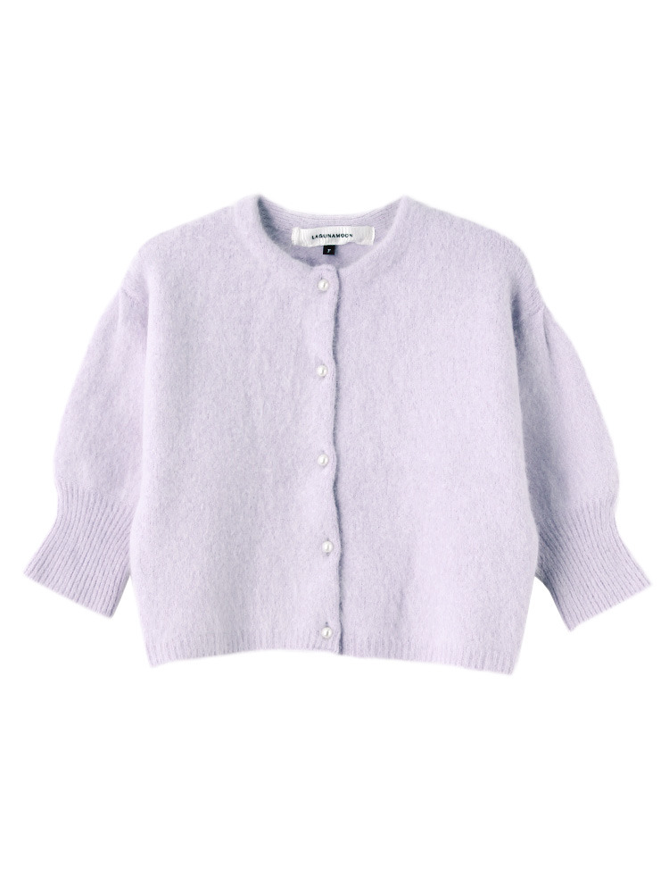 LAGUNAMOON アンゴラ混パールポイントカーディガン