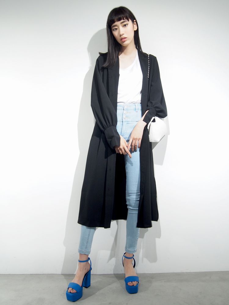 【EMODA×UNO】VOLUME SLEEVEロングシャツ